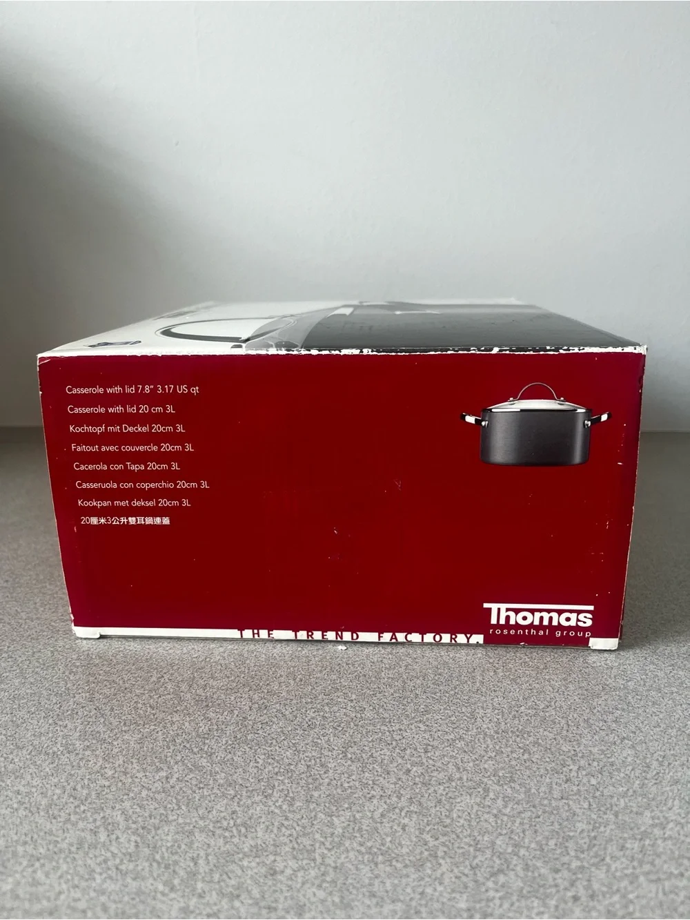 Thomas Rosenthal Cookware Hard-Anodised Casserole Pot w/Lid 20cm 3L 3.17 Qt NIB
